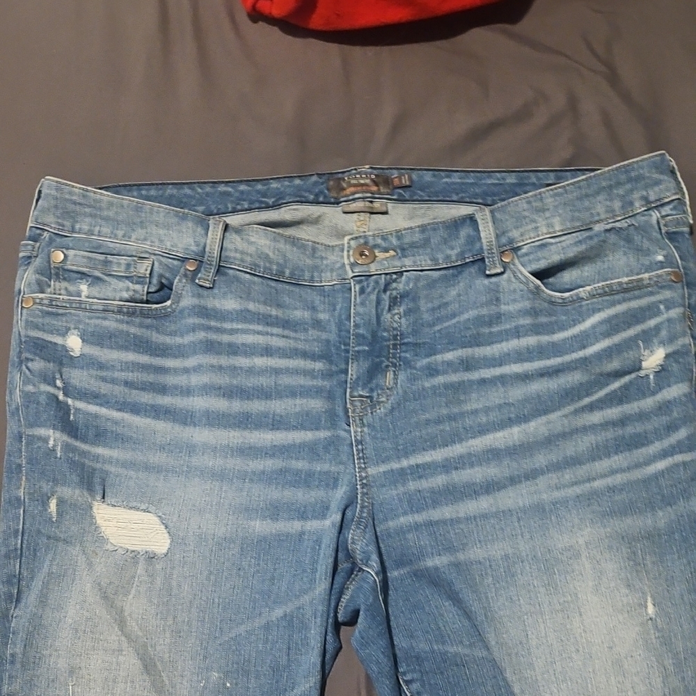 Distressed Blue Jeans